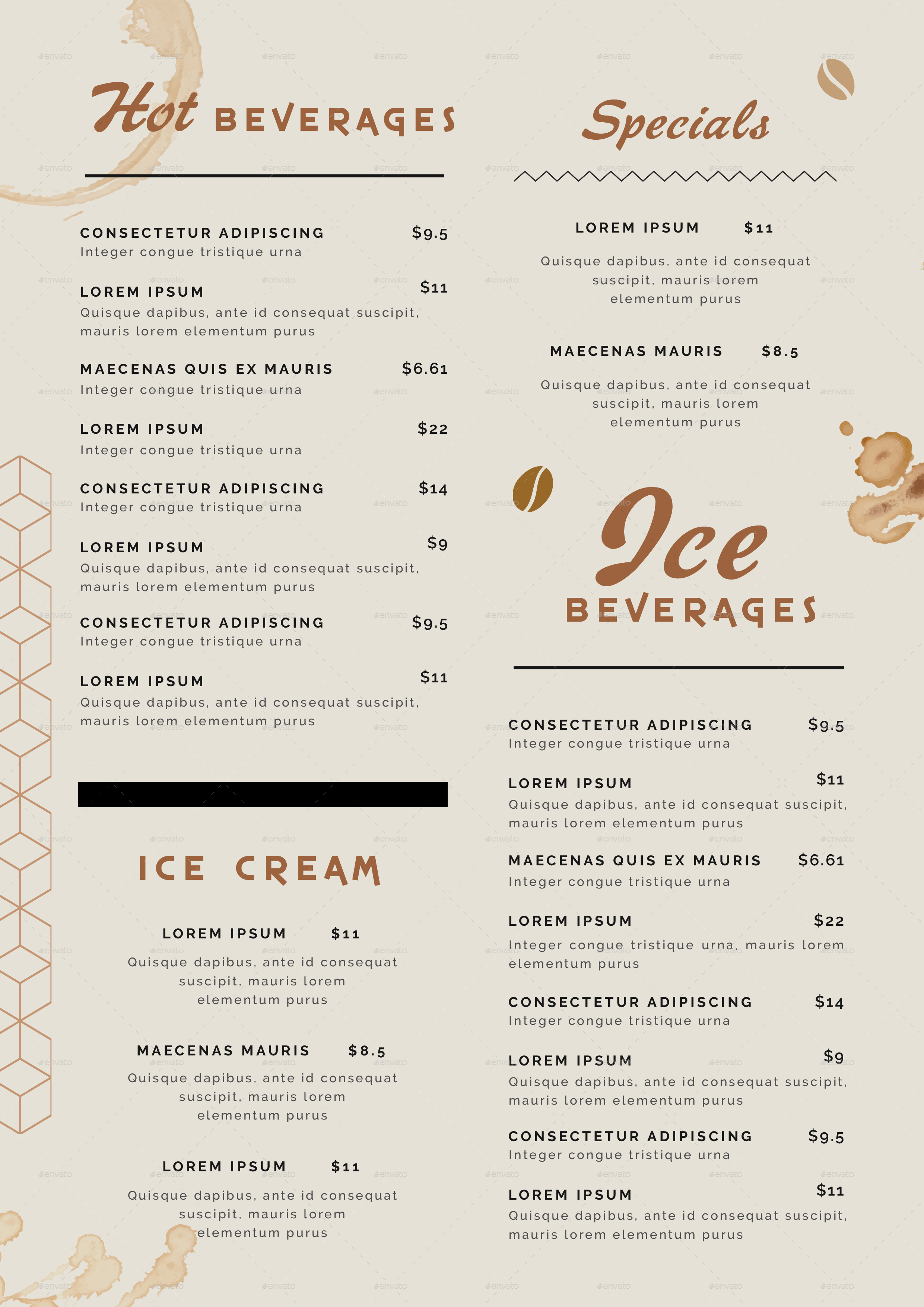 Coffee Menu, Print Templates GraphicRiver